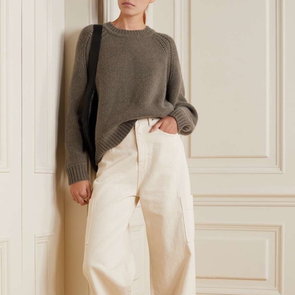 Retail $2312 Rare The Row Taupe Sibem Wool Crew Neck Sweater Size XS - Picture 10 of 12